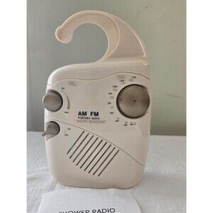 E&B Giftware 2005 Water Resistant AM/FM Portable Shower Radio